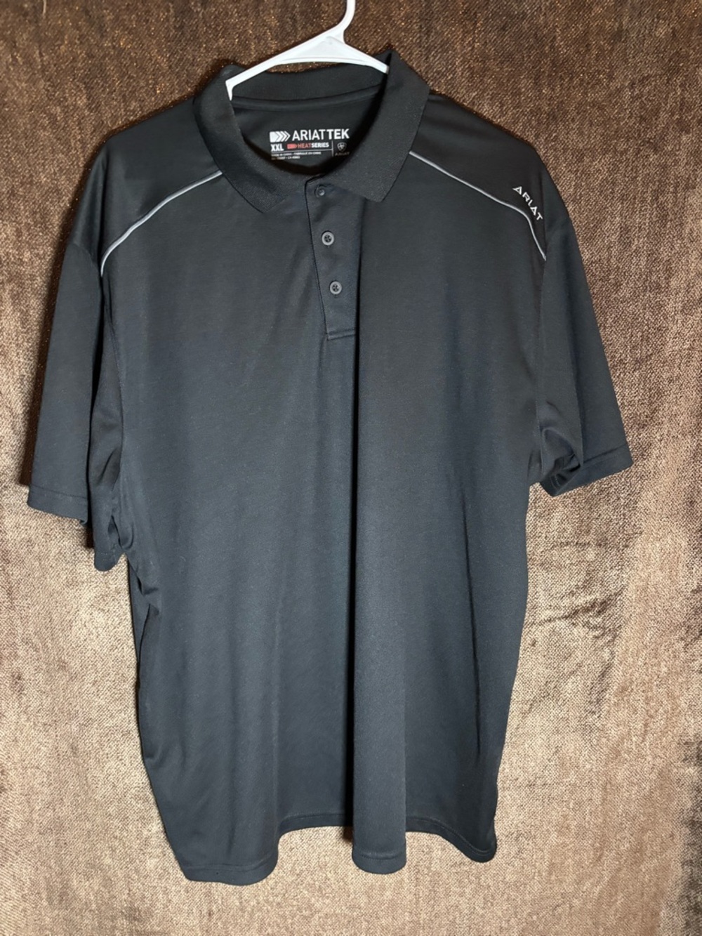 Ariat Men’s Black Performance Polo with Contrast Piping